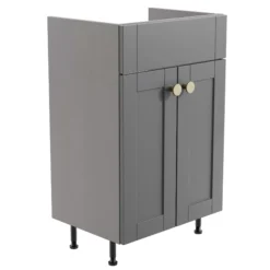 Ashford Matt Dusty Grey Freestanding Bathroom Vanity Cabinet (W)495mm (H)820mm