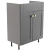 Ashford Matt Dusty Grey Freestanding Bathroom Vanity Cabinet (W)595mm (H)820mm