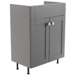 Ashford Matt Dusty Grey Freestanding Bathroom Vanity Cabinet (W)595mm (H)820mm