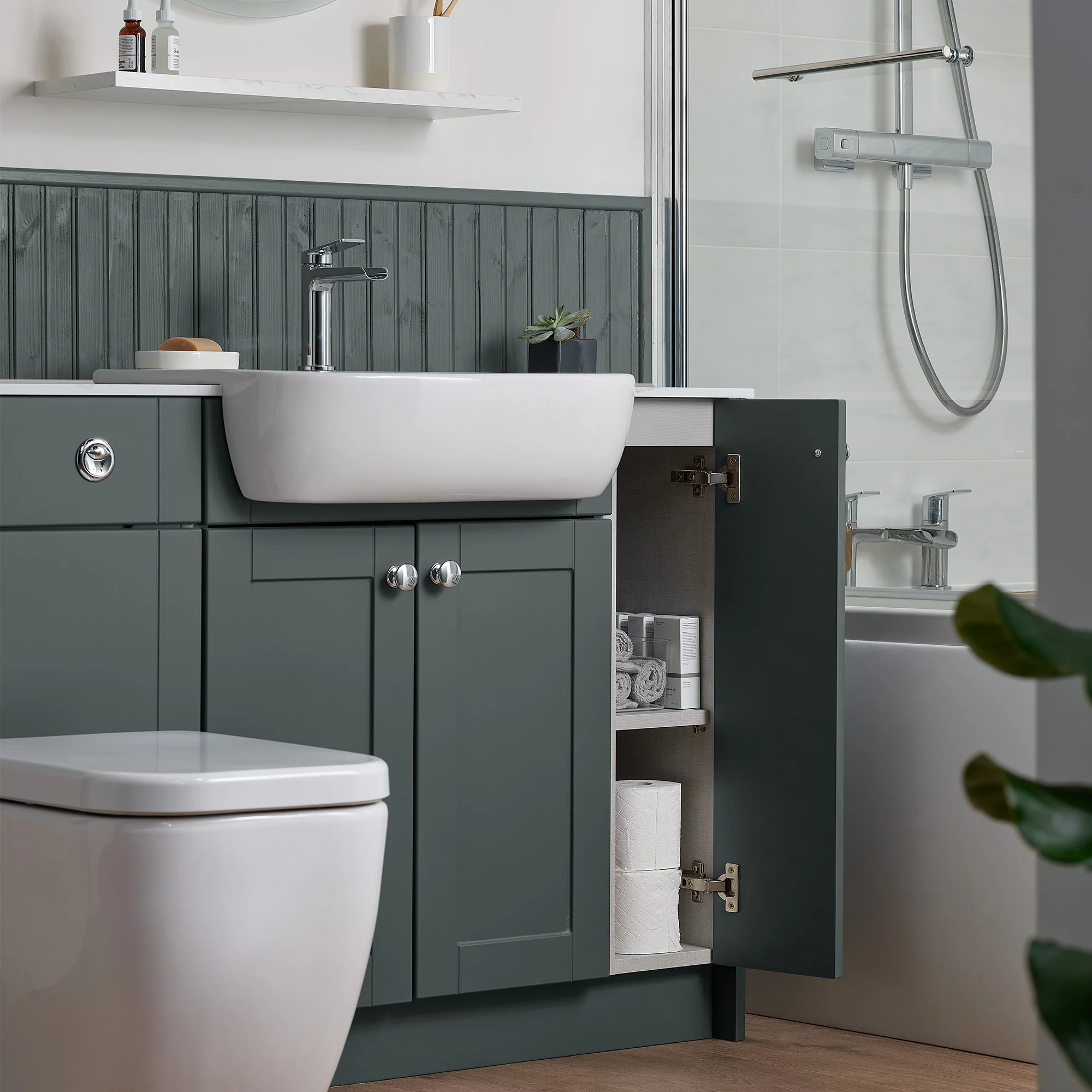 Ashford Matt Green Straight Plinth (L)2400mm 3 Ashford Matt Green Straight Plinth (L)2400mm - Image 3