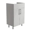 Ennis Gloss Light Grey Freestanding Bathroom Vanity Cabinet (W)495mm (H)820mm