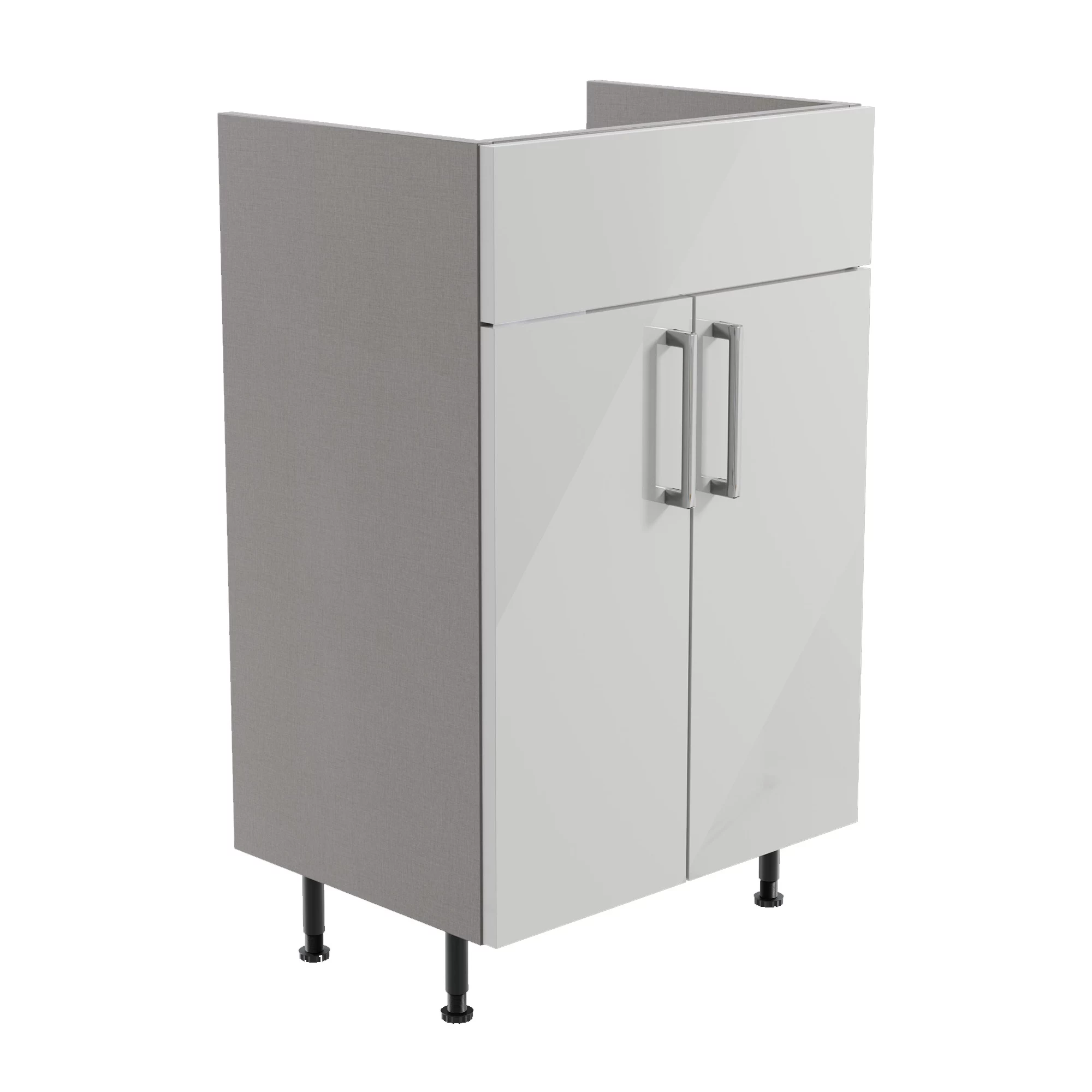 Ennis Gloss Light Grey Freestanding Bathroom Vanity Cabinet (W)495mm (H)820mm 1 Ennis Gloss Light Grey Freestanding Bathroom Vanity Cabinet (W)495mm (H)820mm