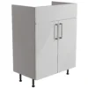 Ennis Gloss Light Grey Freestanding Bathroom Vanity Cabinet (W)595mm (H)820mm