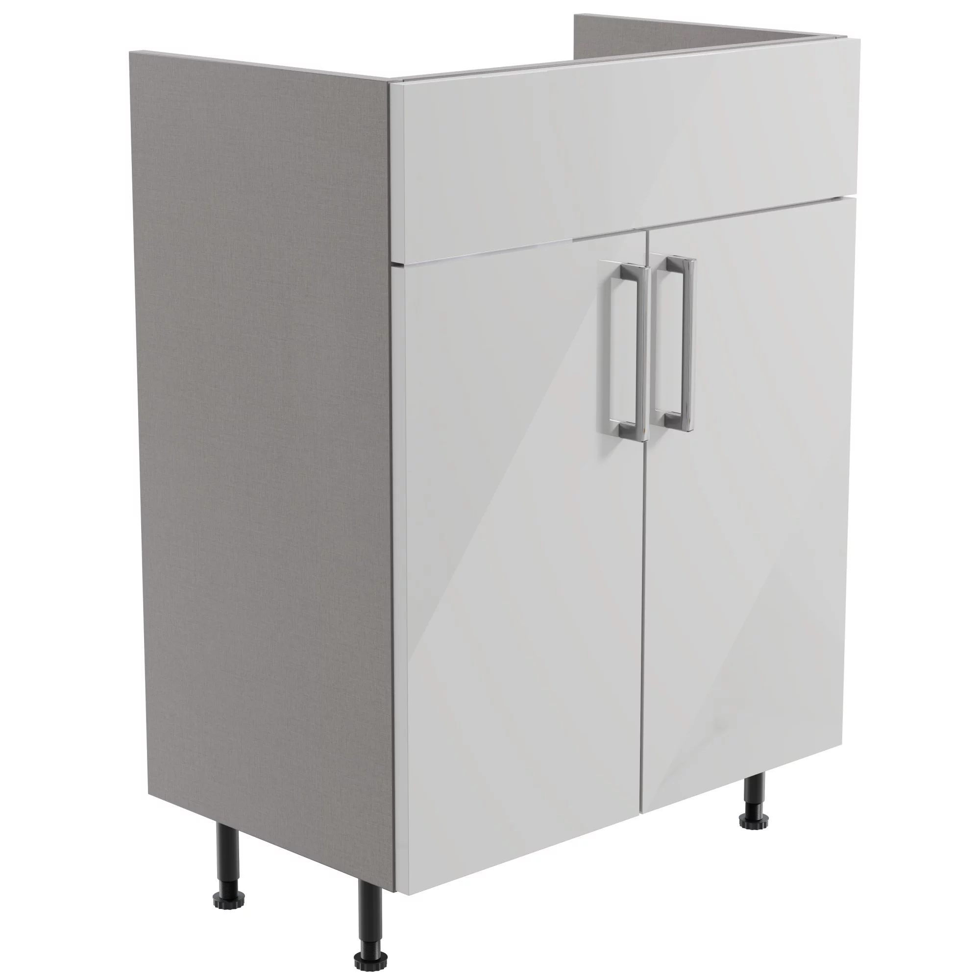 Ennis Gloss Light Grey Freestanding Bathroom Vanity Cabinet (W)595mm (H)820mm 1 Ennis Gloss Light Grey Freestanding Bathroom Vanity Cabinet (W)595mm (H)820mm