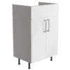 Ennis Gloss White Freestanding Bathroom Vanity Cabinet (W)495mm (H)820mm
