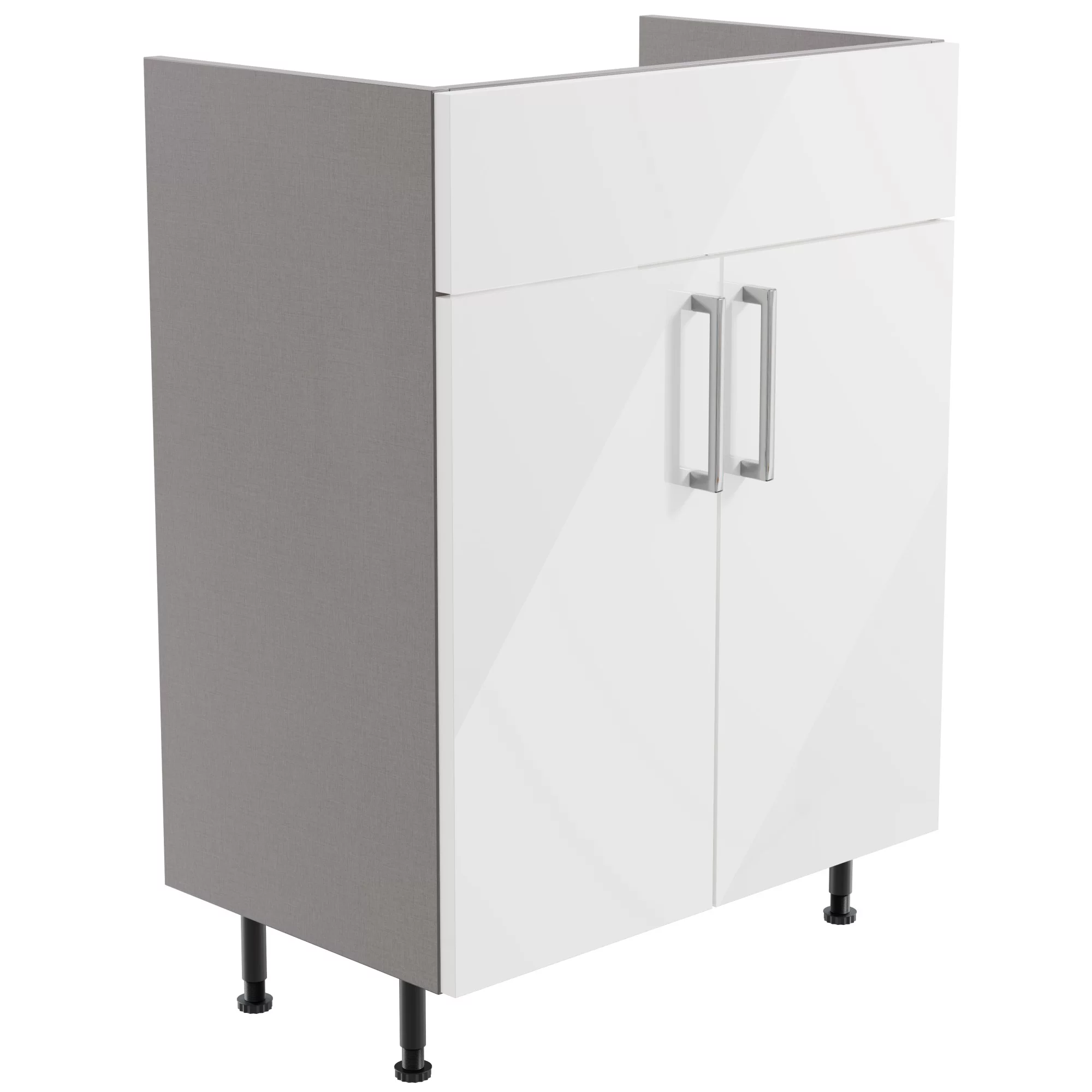 Ennis Gloss White Freestanding Bathroom Vanity Cabinet (W)595mm (H)820mm 1 Ennis Gloss White Freestanding Bathroom Vanity Cabinet (W)595mm (H)820mm