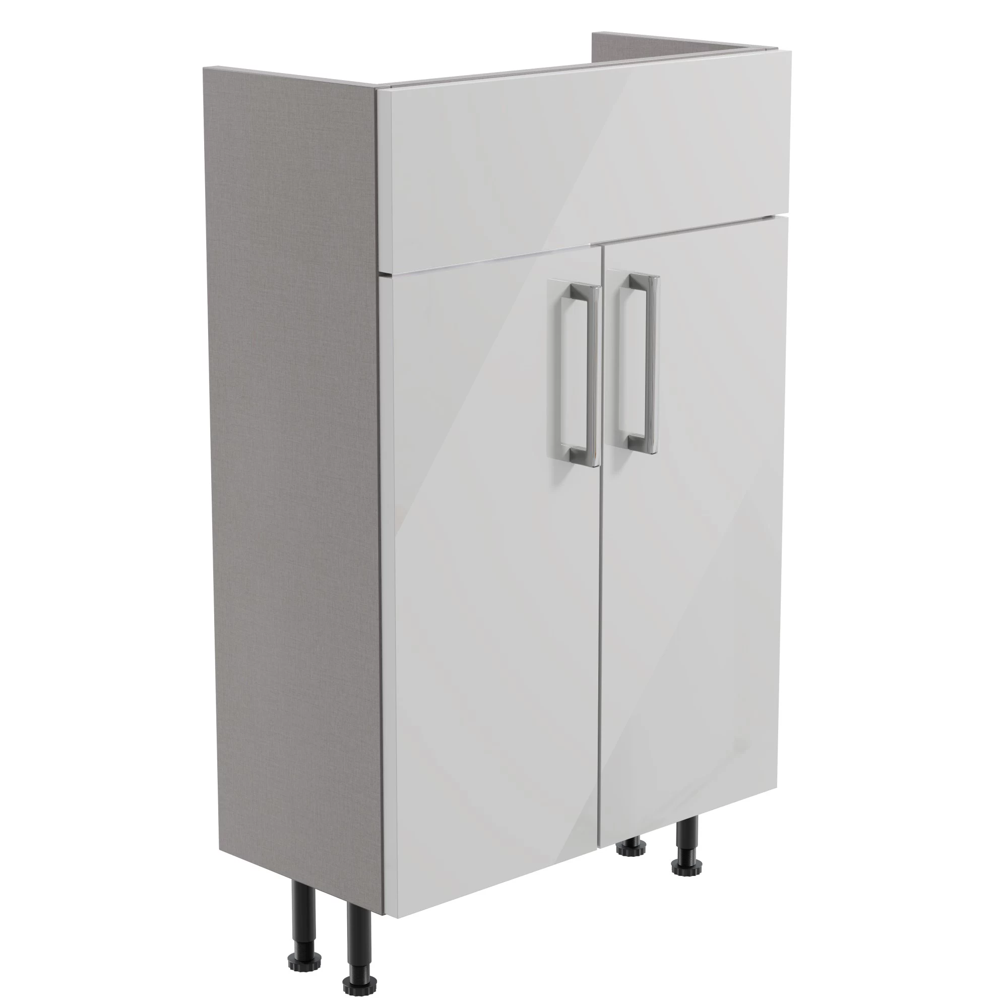 Ennis Slim Gloss Grey Freestanding Bathroom Vanity Cabinet (W)495mm (H)820mm 1 Ennis Slim Gloss Grey Freestanding Bathroom Vanity Cabinet (W)495mm (H)820mm