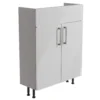 Ennis Slim Gloss Grey Freestanding Bathroom Vanity Cabinet (W)595mm (H)820mm