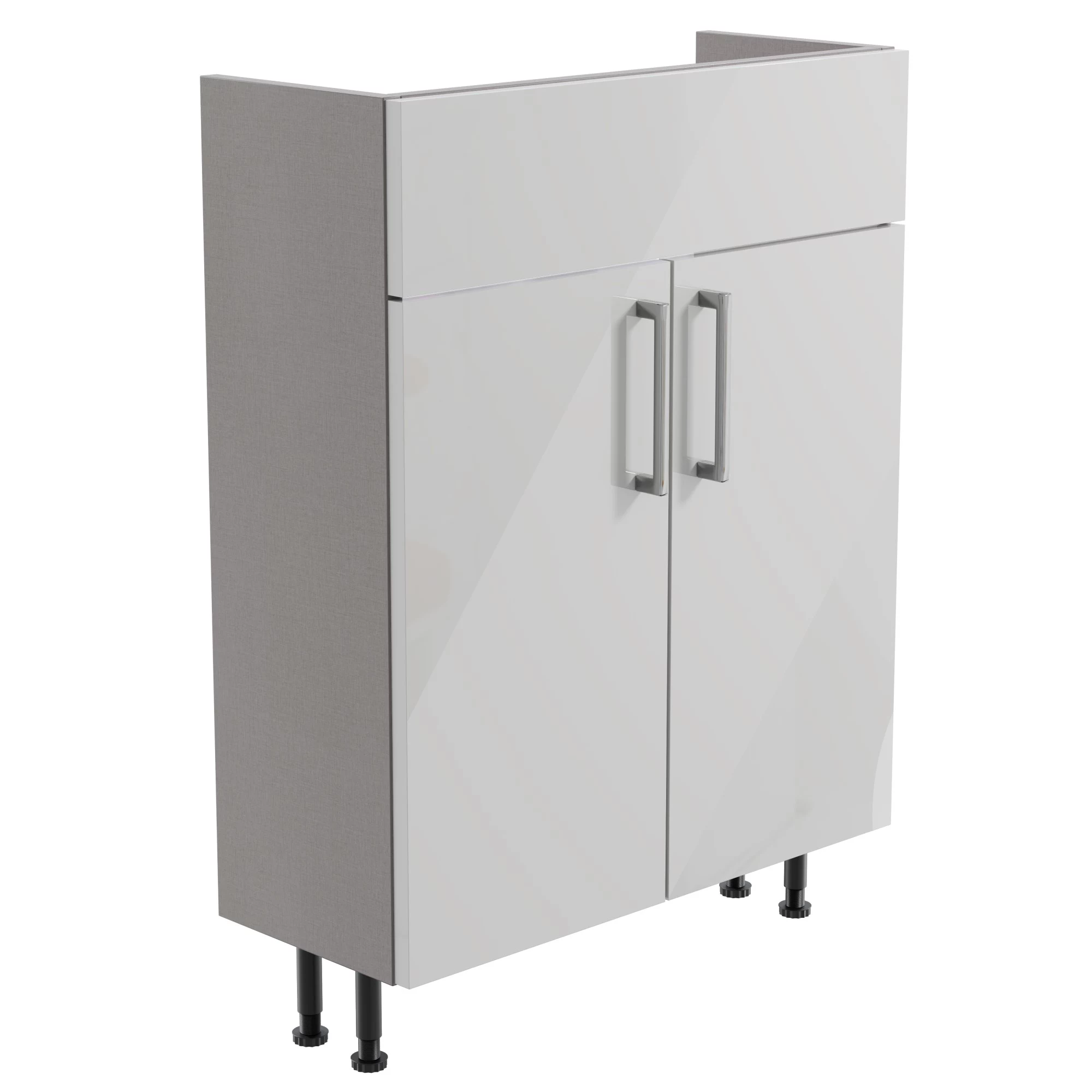 Ennis Slim Gloss Grey Freestanding Bathroom Vanity Cabinet (W)595mm (H)820mm 1 Ennis Slim Gloss Grey Freestanding Bathroom Vanity Cabinet (W)595mm (H)820mm