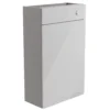 Ennis Slim Gloss Light Grey Freestanding Toilet Cabinet (W)495mm (H)820mm