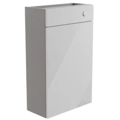 Ennis Slim Gloss Light Grey Freestanding Toilet Cabinet (W)495mm (H)820mm