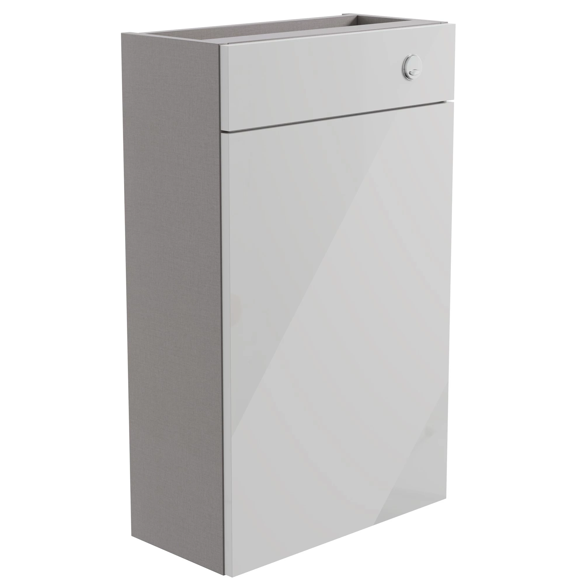 Ennis Slim Gloss Light Grey Freestanding Toilet Cabinet (W)495mm (H)820mm 1 Ennis Slim Gloss Light Grey Freestanding Toilet Cabinet (W)495mm (H)820mm