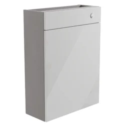 Ennis Slim Gloss Light Grey Freestanding Toilet Cabinet (W)595mm (H)820mm
