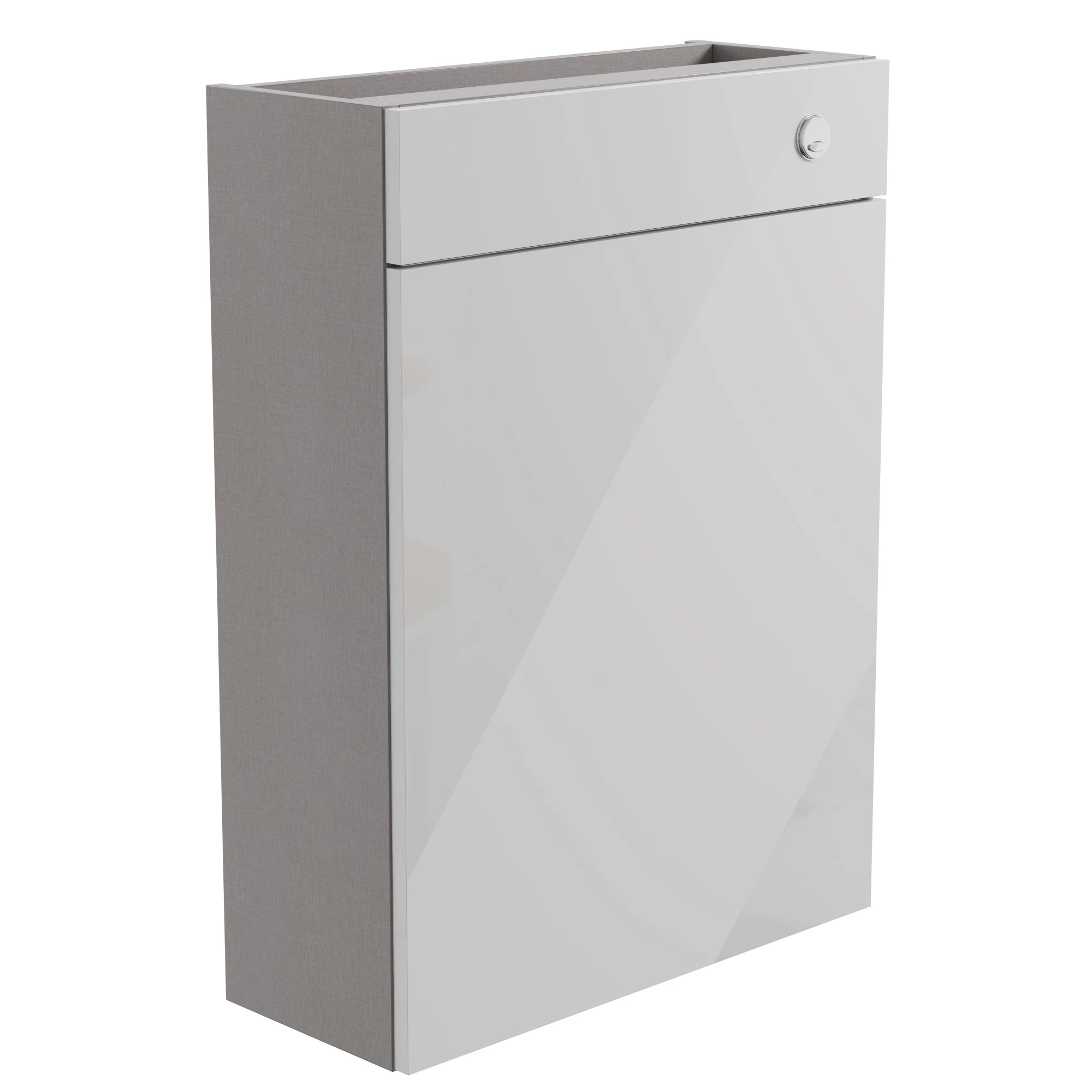 Ennis Slim Gloss Light Grey Freestanding Toilet Cabinet (W)595mm (H)820mm 1 Ennis Slim Gloss Light Grey Freestanding Toilet Cabinet (W)595mm (H)820mm