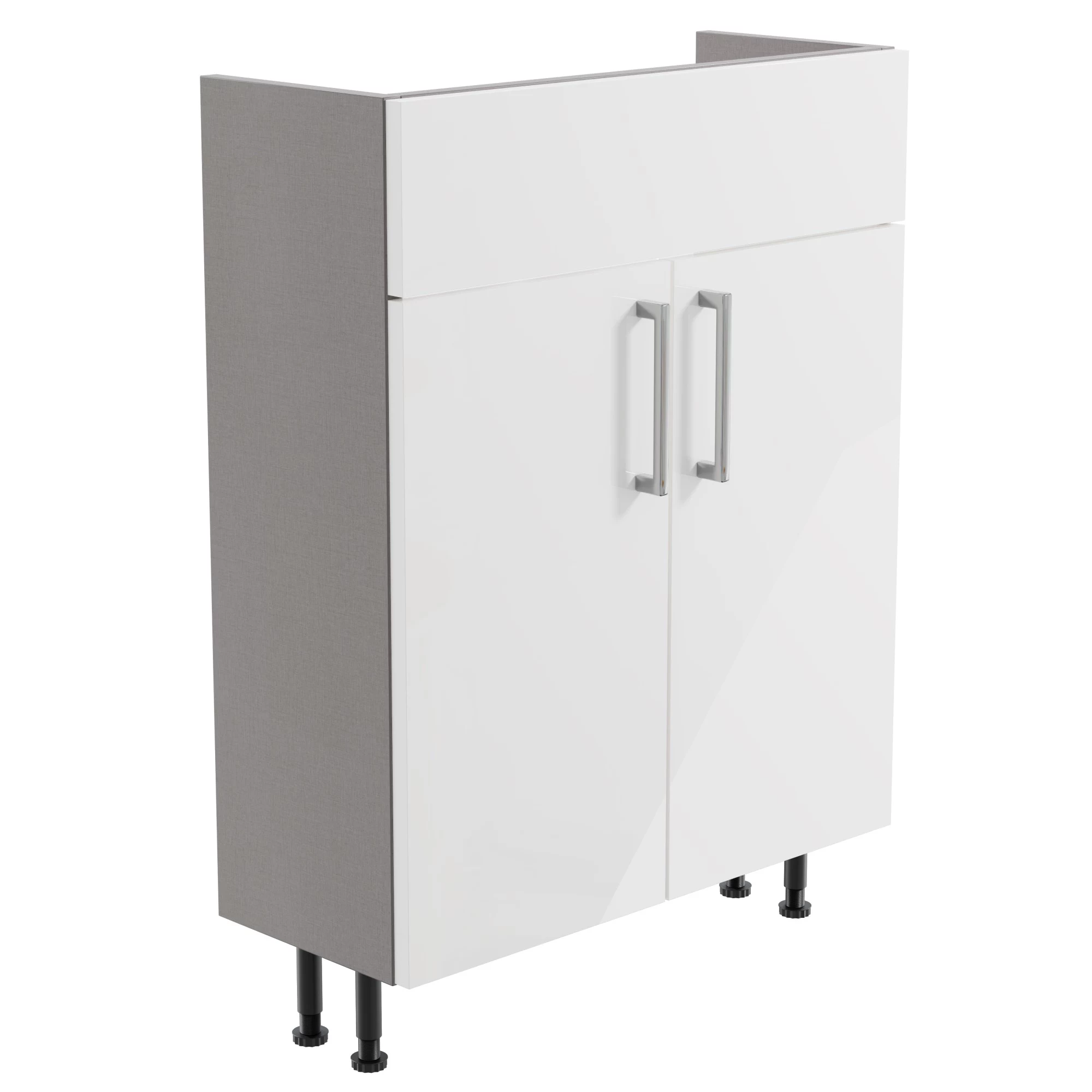 Ennis Slim Gloss White Freestanding Bathroom Vanity Cabinet (W)595mm (H)820mm 1 Ennis Slim Gloss White Freestanding Bathroom Vanity Cabinet (W)595mm (H)820mm