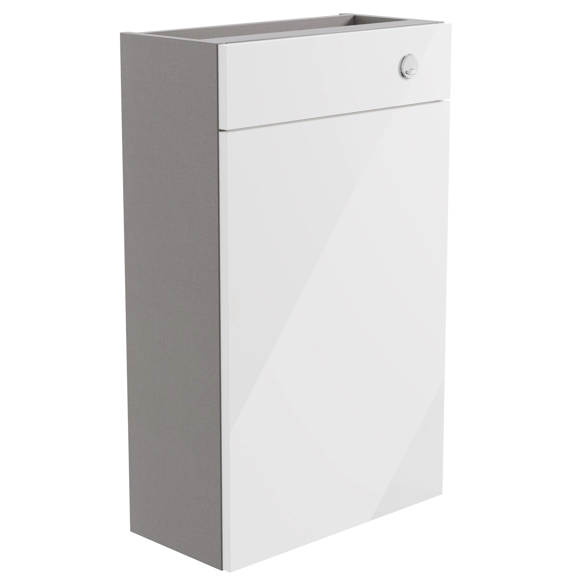 Ennis Slim Gloss White Freestanding Toilet Cabinet (W)495mm (H)820mm 1 Ennis Slim Gloss White Freestanding Toilet Cabinet (W)495mm (H)820mm
