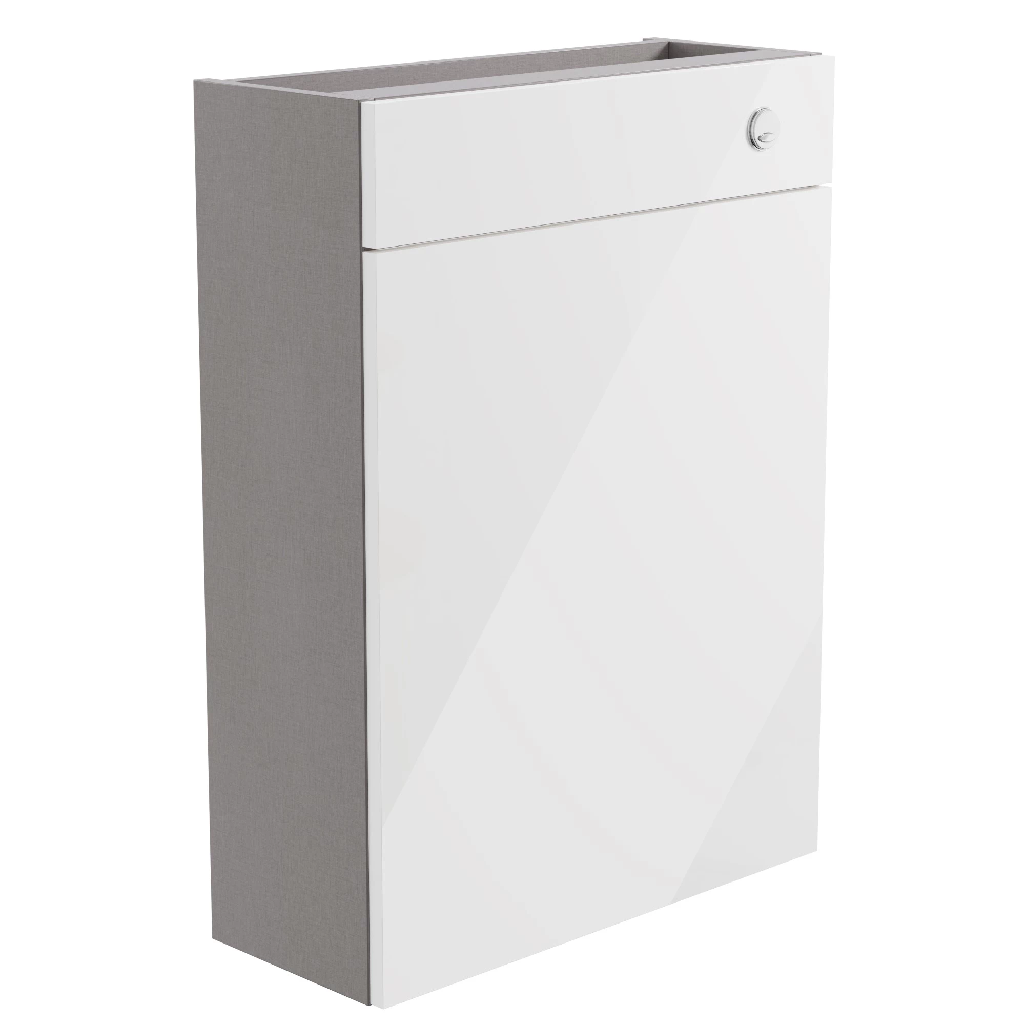 Ennis Slim Gloss White Freestanding Toilet Cabinet (W)595mm (H)820mm 1 Ennis Slim Gloss White Freestanding Toilet Cabinet (W)595mm (H)820mm