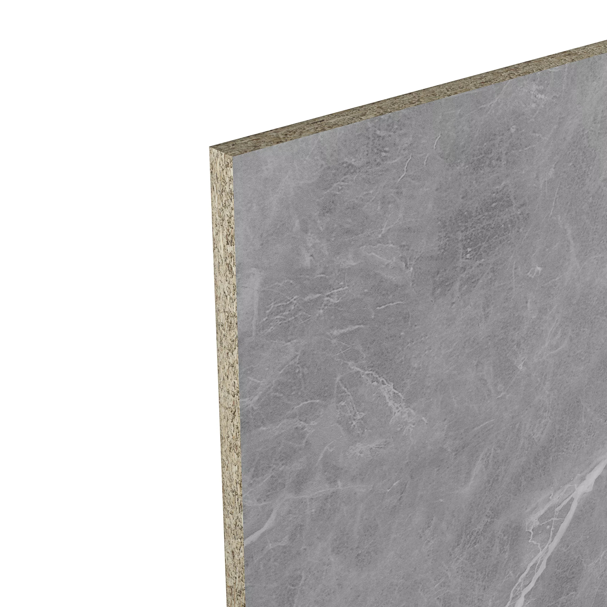 GoodHome Algiata Polished Grey Marble Effect Laminated Chipboard Back Panel, (H)600mm (W)3000mm (T)8mm 2 GoodHome Algiata Polished Grey Marble Effect Laminated Chipboard Back Panel, (H)600mm (W)3000mm (T)8mm - Image 2