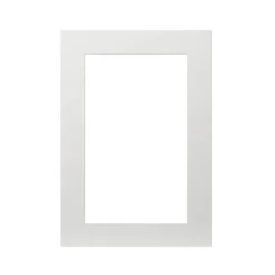 GoodHome Alisma High Gloss White Slab Glazed Cabinet Door (W)500mm (H)715mm (T)18mm