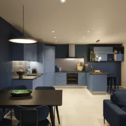 GoodHome Alisma Matt Blue Slab Tall Wall Cabinet Door (W)150mm (H)895mm (T)18mm -Trade Point Store goodhome alisma matt blue slab tall wall cabinet door w 150mm h 895mm t 18mm5059340797960 04i