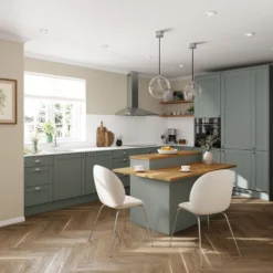 GoodHome Alpinia Matt Green Painted Wood Effect Shaker Glazed Cabinet Door (W)500mm (H)715mm (T)18mm 14 GoodHome Alpinia Matt Green Painted Wood Effect Shaker Glazed Cabinet Door (W)500mm (H)715mm (T)18mm -Trade Point Store goodhome alpinia matt green painted wood effect shaker glazed cabinet door w 500mm h 715mm t 18mm5059340147048 02i