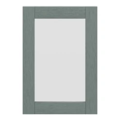 GoodHome Alpinia Matt Green Painted Wood Effect Shaker Glazed Cabinet Door (W)500mm (H)715mm (T)18mm