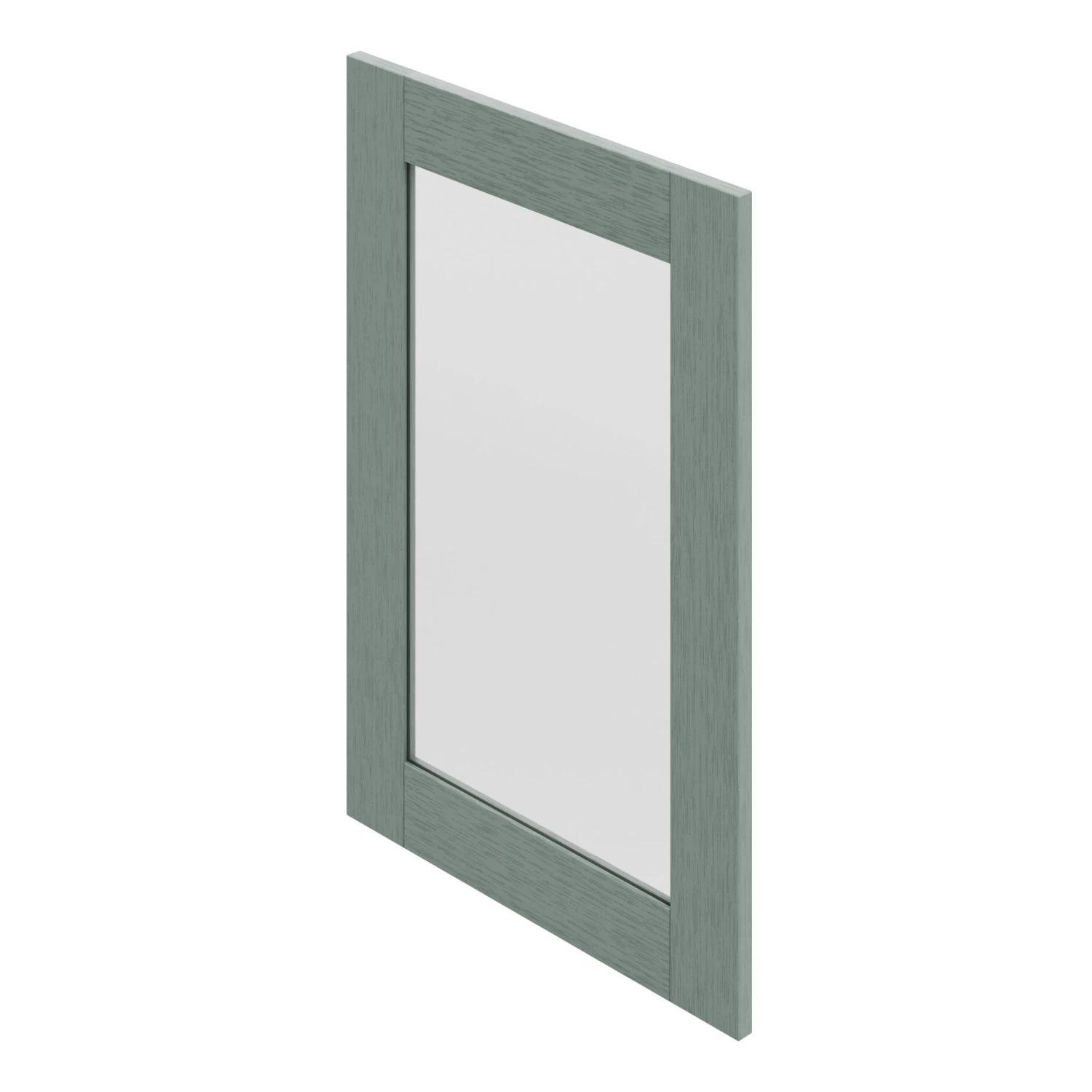 GoodHome Alpinia Matt Green Painted Wood Effect Shaker Glazed Cabinet Door (W)500mm (H)715mm (T)18mm 2 GoodHome Alpinia Matt Green Painted Wood Effect Shaker Glazed Cabinet Door (W)500mm (H)715mm (T)18mm - Image 2