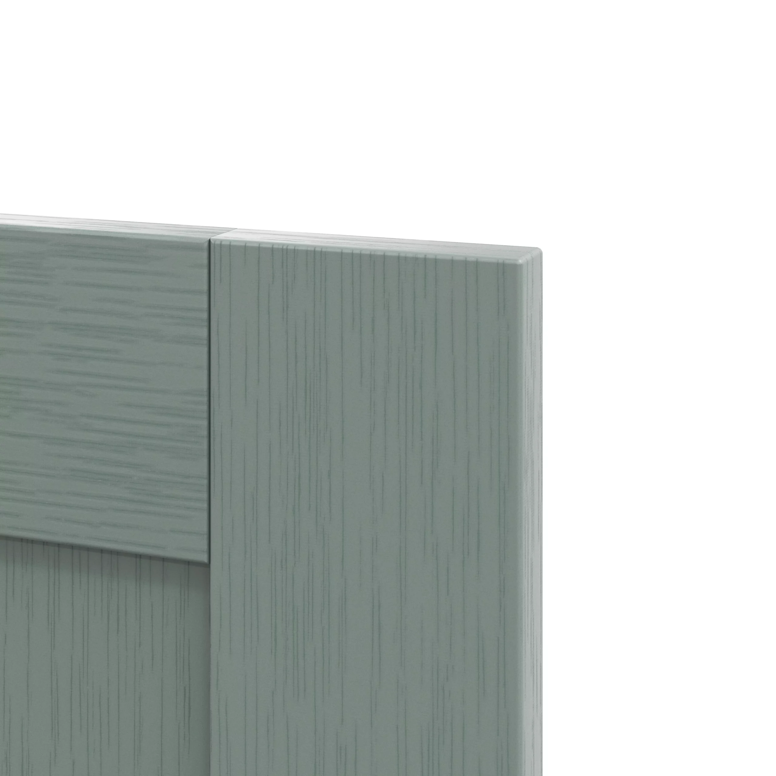 GoodHome Alpinia Matt Green Painted Wood Effect Shaker Highline Cabinet Door (W)500mm (H)715mm (T)18mm 3 GoodHome Alpinia Matt Green Painted Wood Effect Shaker Highline Cabinet Door (W)500mm (H)715mm (T)18mm - Image 3