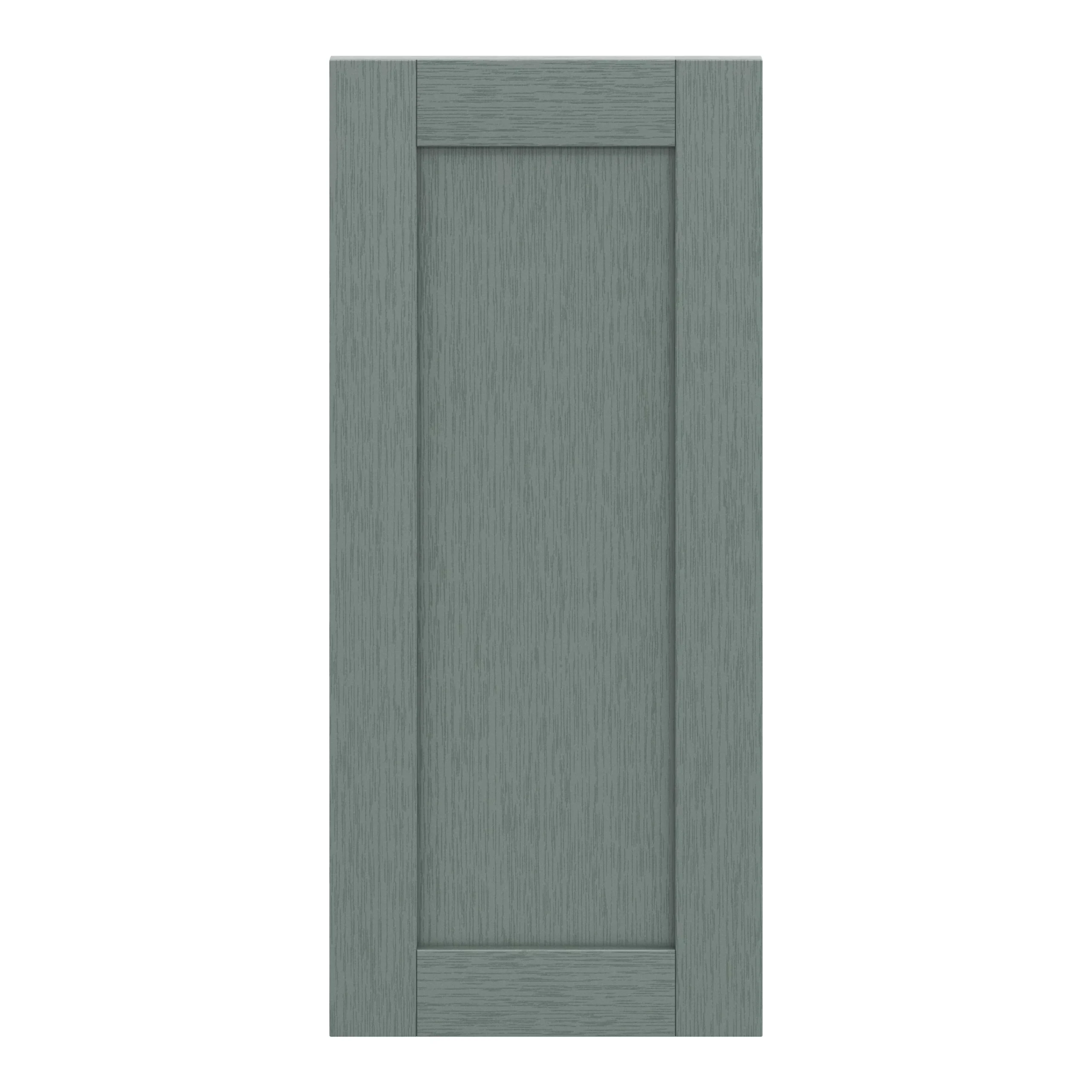 GoodHome Alpinia Matt Green Painted Wood Effect Shaker Tall Wall Cabinet Door (W)400mm (H)895mm (T)18mm 1 GoodHome Alpinia Matt Green Painted Wood Effect Shaker Tall Wall Cabinet Door (W)400mm (H)895mm (T)18mm