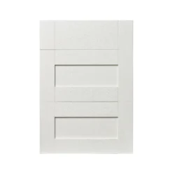 GoodHome Alpinia Matt Ivory Painted Wood Effect Shaker Drawer Front (W)500mm, Pack Of 3