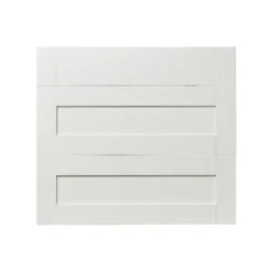 GoodHome Alpinia Matt Ivory Painted Wood Effect Shaker Drawer Front (W)800mm, Pack Of 3