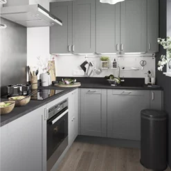 GoodHome Alpinia Matt Slate Grey Painted Wood Effect Shaker Highline Cabinet Door (W)600mm (H)715mm (T)18mm 14 GoodHome Alpinia Matt Slate Grey Painted Wood Effect Shaker Highline Cabinet Door (W)600mm (H)715mm (T)18mm -Trade Point Store goodhome alpinia matt slate grey painted wood effect shaker highline cabinet door w 600mm h 715mm t 18mm5059340129624 20i