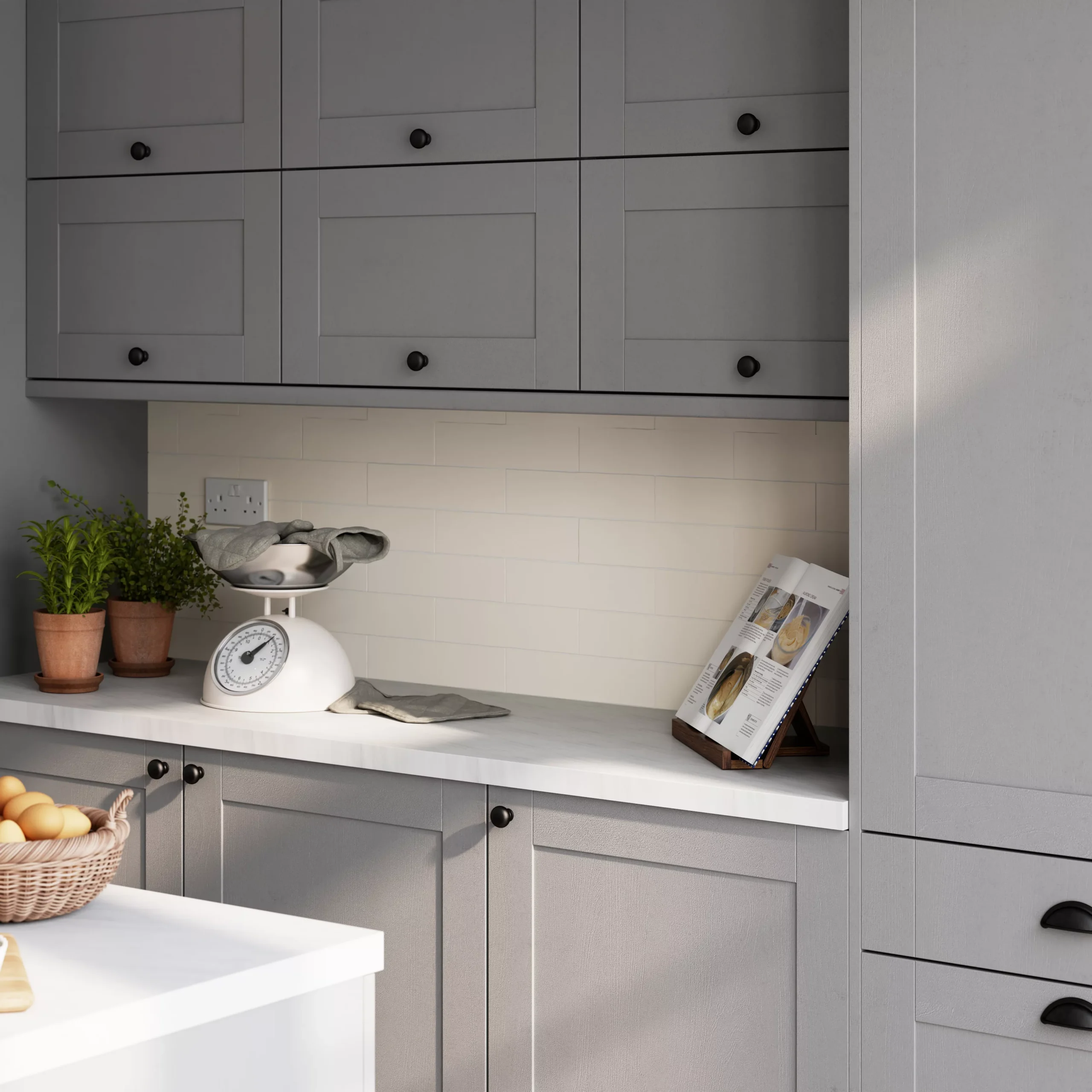 GoodHome Alpinia Matt Slate Grey Painted Wood Effect Shaker Highline Cabinet Door (W)600mm (H)715mm (T)18mm 5 GoodHome Alpinia Matt Slate Grey Painted Wood Effect Shaker Highline Cabinet Door (W)600mm (H)715mm (T)18mm - Image 5