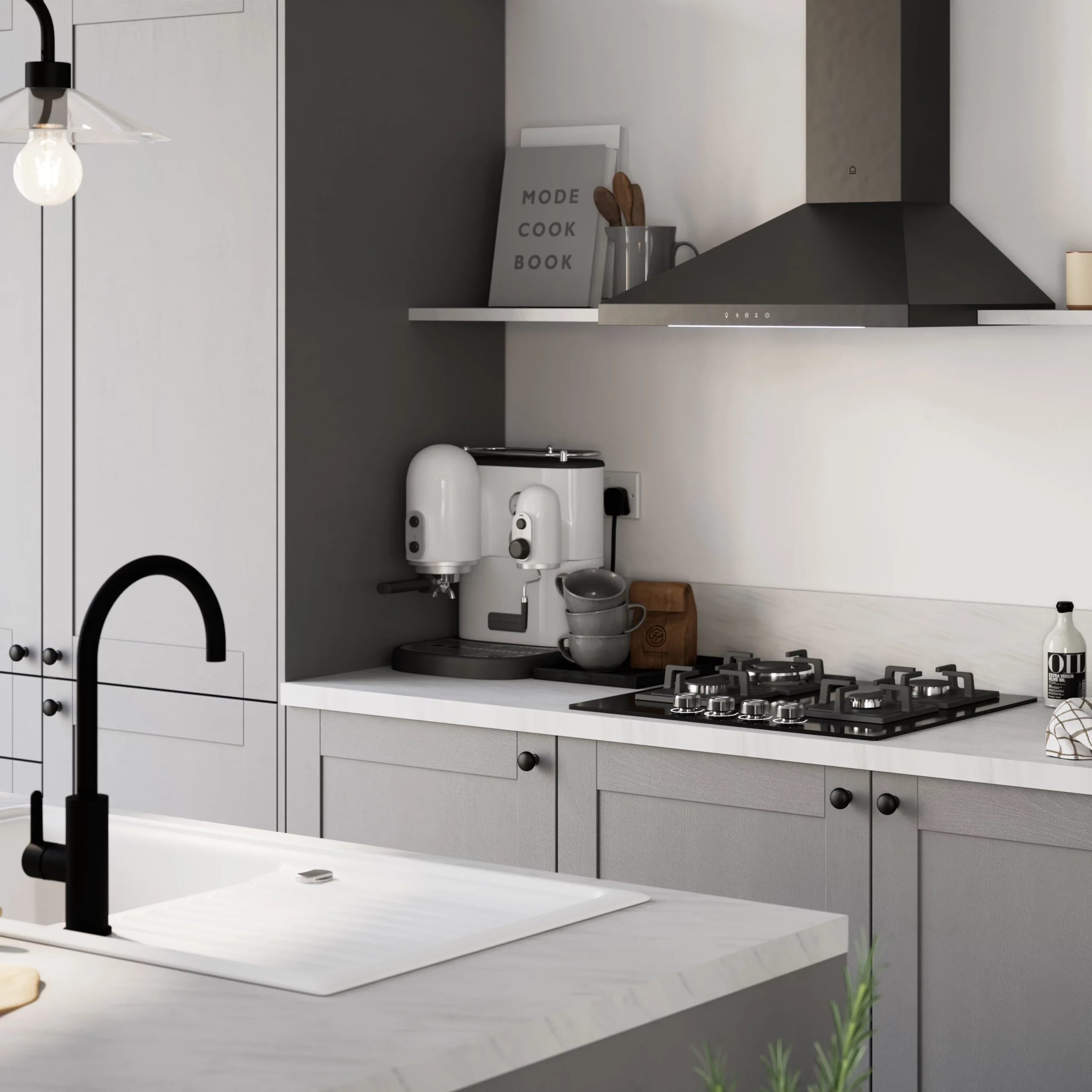 GoodHome Alpinia Matt Slate Grey Painted Wood Effect Shaker Highline Cabinet Door (W)600mm (H)715mm (T)18mm 7 GoodHome Alpinia Matt Slate Grey Painted Wood Effect Shaker Highline Cabinet Door (W)600mm (H)715mm (T)18mm - Image 7