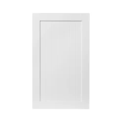 GoodHome Alpinia Matt White Tongue & Groove Shaker 50:50 Larder Cabinet Door (W)600mm (H)1001mm (T)18mm