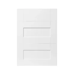 GoodHome Alpinia Matt White Tongue & Groove Shaker Drawer Front (W)500mm, Pack Of 3