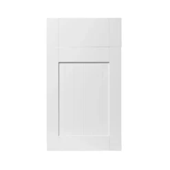 GoodHome Alpinia Matt White Tongue & Groove Shaker Drawerline Cabinet Door, (W)400mm (H)715mm (T)18mm