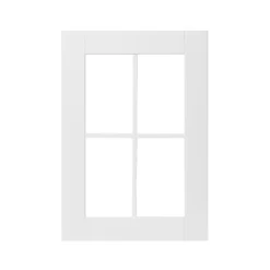 GoodHome Alpinia Matt White Tongue & Groove Shaker Glazed Cabinet Door (W)500mm (H)715mm (T)18mm