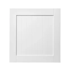 GoodHome Alpinia Matt White Tongue & Groove Shaker Tall Appliance Cabinet Door (W)600mm (H)633mm (T)18mm