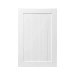 GoodHome Alpinia Matt White Tongue & Groove Shaker Tall Wall Cabinet Door (W)600mm (H)895mm (T)18mm