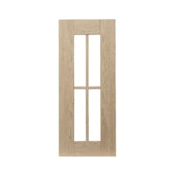 GoodHome Alpinia Oak Effect Shaker Glazed Cabinet Door (W)300mm (H)715mm (T)18mm