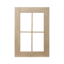 GoodHome Alpinia Oak Effect Shaker Glazed Cabinet Door (W)500mm (H)715mm (T)18mm