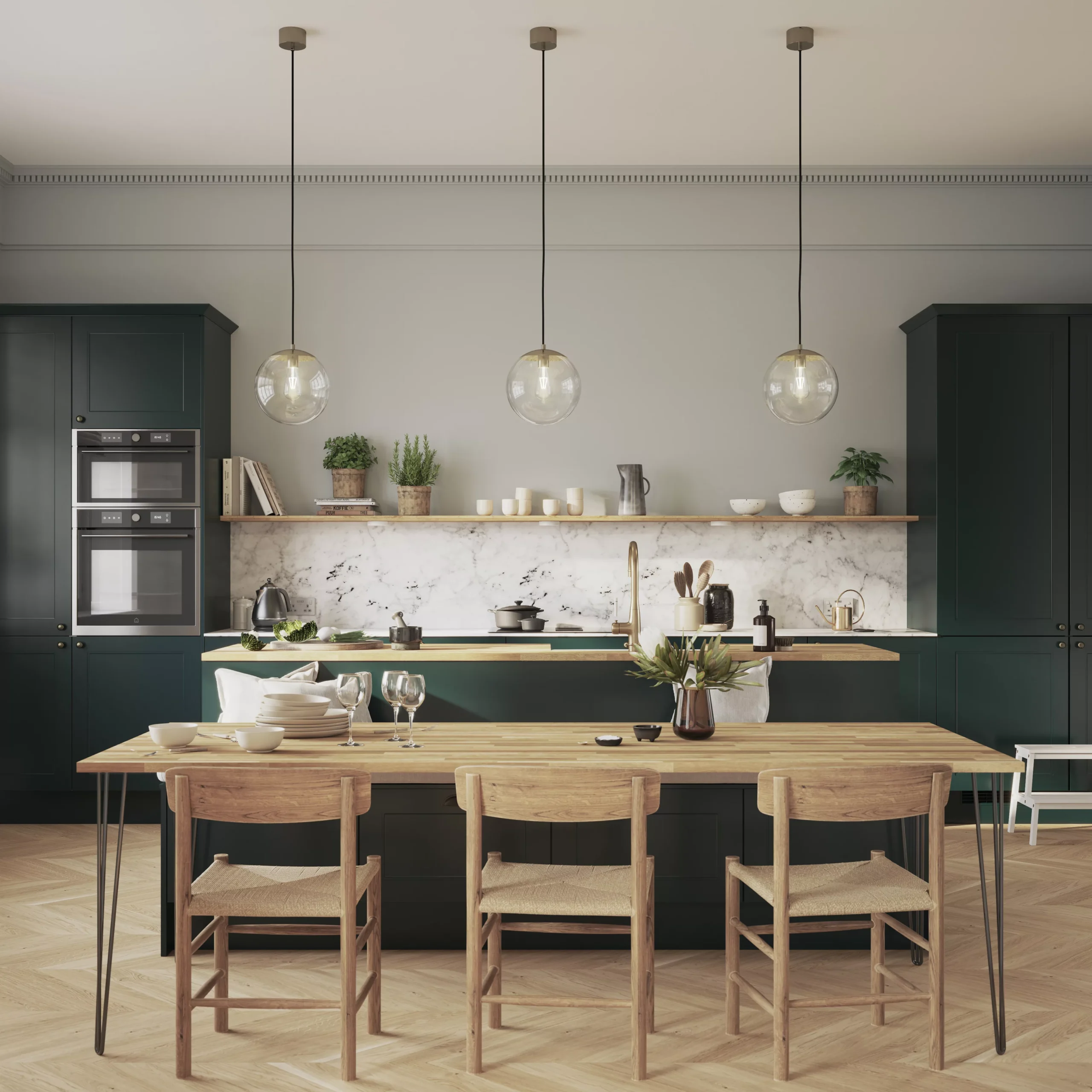 GoodHome Artemisia Matt Dark Green Shaker 70:30 Larder/Fridge Cabinet Door (W)600mm (H)1287mm (T)18mm 4 GoodHome Artemisia Matt Dark Green Shaker 70:30 Larder/Fridge Cabinet Door (W)600mm (H)1287mm (T)18mm - Image 4