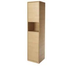GoodHome Avela Matt Oak Effect Freestanding Bathroom Cabinet (H)191cm (W)40cm -Trade Point Store goodhome avela matt oak effect freestanding bathroom cabinet h 191cm w 40cm5059340625256 37c bq