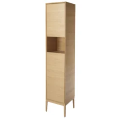 GoodHome Avela Matt Oak Effect Freestanding Bathroom Cabinet (H)191cm (W)40cm -Trade Point Store goodhome avela matt oak effect freestanding bathroom cabinet h 191cm w 40cm5059340625256 39c bq