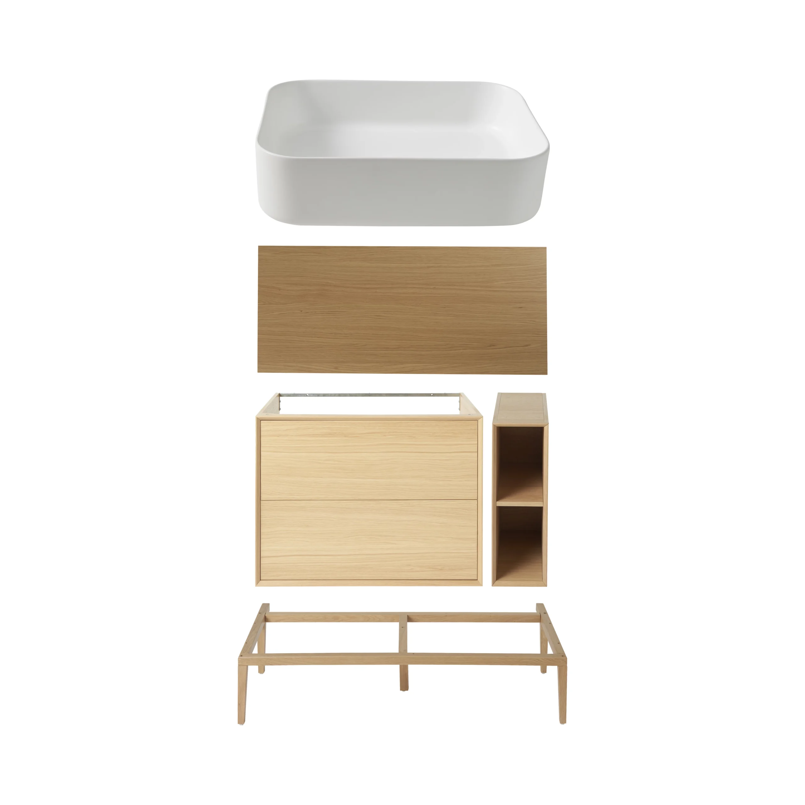 GoodHome Avela Matt Oak Effect Freestanding Vanity Unit & Basin Set (W)1000mm (H)970mm 1 GoodHome Avela Matt Oak Effect Freestanding Vanity Unit & Basin Set (W)1000mm (H)970mm