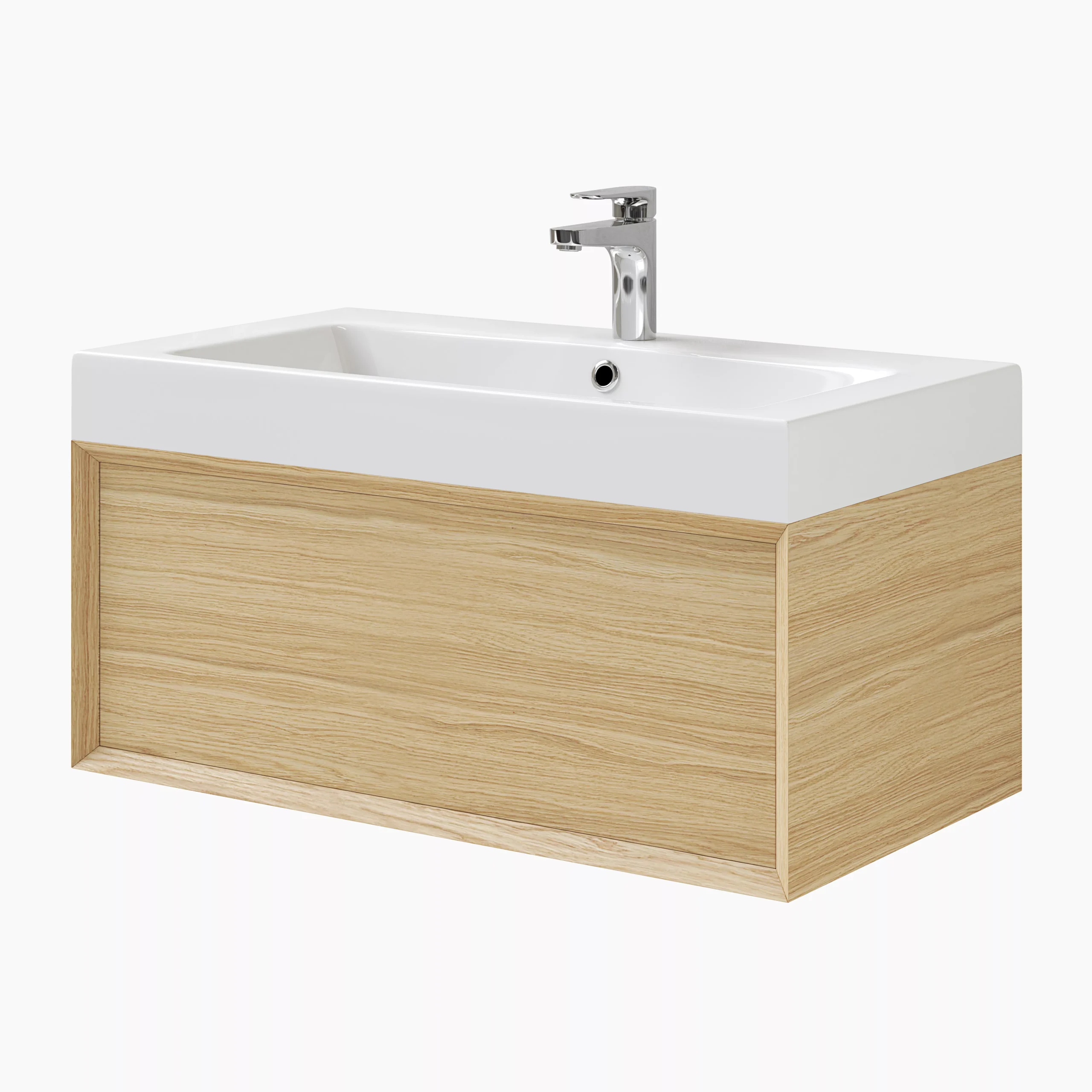 GoodHome Avela Oak Effect Wall-mounted Vanity Unit & Basin Set (W)800mm (H)794mm 8 GoodHome Avela Oak Effect Wall-mounted Vanity Unit & Basin Set (W)800mm (H)794mm - Image 8
