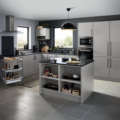 GoodHome Balsamita Matt Grey Slab Appliance Cabinet Door (W)600mm (H)626mm (T)16mm 2 GoodHome Balsamita Matt Grey Slab Appliance Cabinet Door (W)600mm (H)626mm (T)16mm - Image 2
