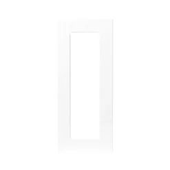 GoodHome Balsamita Matt White Slab Glazed Cabinet Door (W)300mm (H)715mm (T)16mm