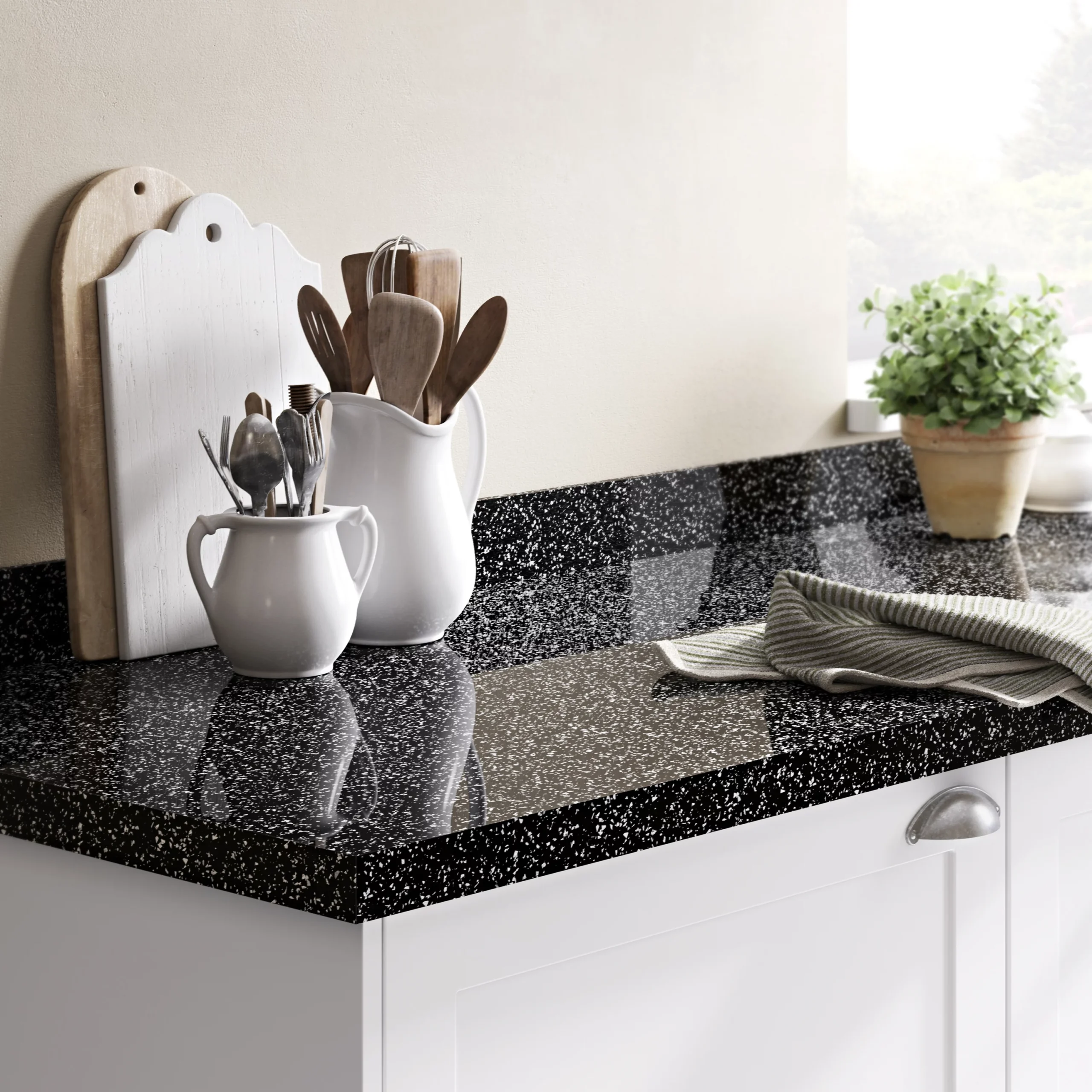 GoodHome Berberis Black Star Effect Laminate & Particle Board Upstand (L)3000mm 2 GoodHome Berberis Black Star Effect Laminate & Particle Board Upstand (L)3000mm - Image 2